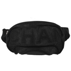 Chanel Black Mesh Body Bag Bum Bag